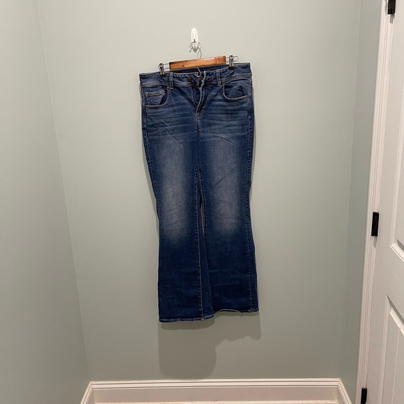 womens american eagle outfitters size 14 long kick boot super stretch jeans - Picture 11 of 11